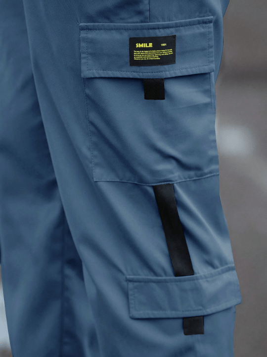 Manfinity Homme Loose Fit Men's Cargo Pants With Patch Details And Drawstring Waist - Lolli World Marketplace