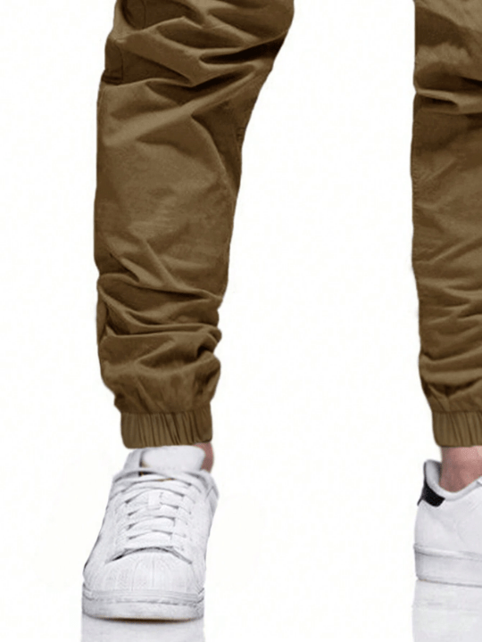 Manfinity Homme Loose - Fit Men's Drawstring Waist Carrot Pants - Lolli World Marketplace