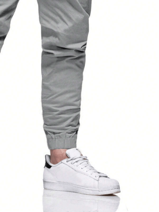 Manfinity Homme Loose Fit Men's Drawstring Waist Slant Pocket Pants - Lolli World Marketplace