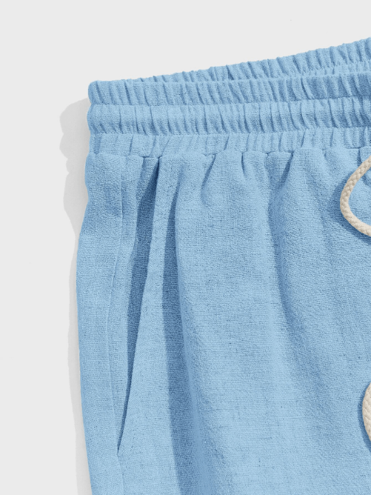 Manfinity Homme Loose Fit Men's Drawstring Waist Solid Shorts - Lolli World Marketplace