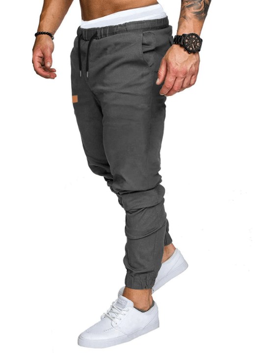 Manfinity Homme Loose Fit Men's Patchwork Design Drawstring Waist Pants - Lolli World Marketplace