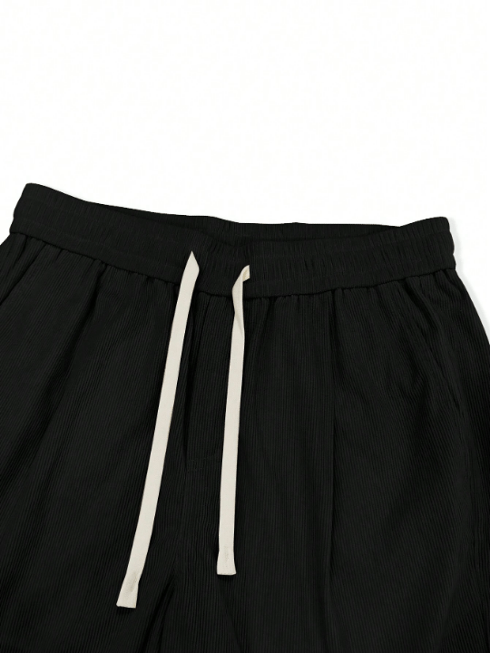Manfinity Homme Loose - Fit Men's Solid Color Straight Leg Pants With Slant Pockets - Lolli World Marketplace