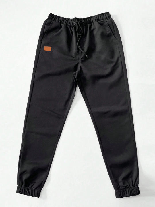 Manfinity Homme Loose Men's Drawstring Waist Patchwork Detail Pants - Lolli World Marketplace