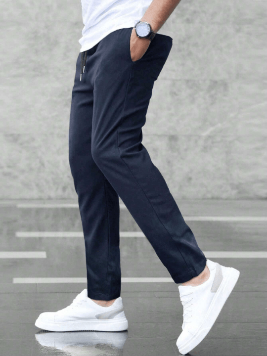 Manfinity Homme Men Drawstring Waist Slant Pocket Pants - Lolli World Marketplace