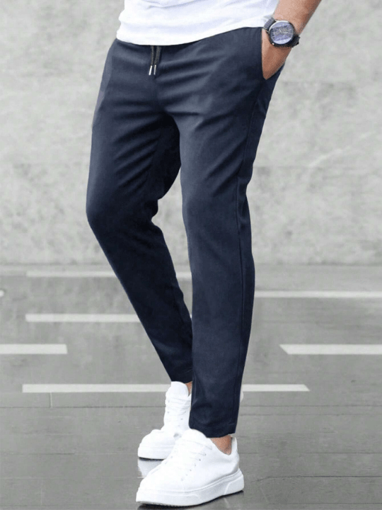 Manfinity Homme Men Drawstring Waist Slant Pocket Pants - Lolli World Marketplace