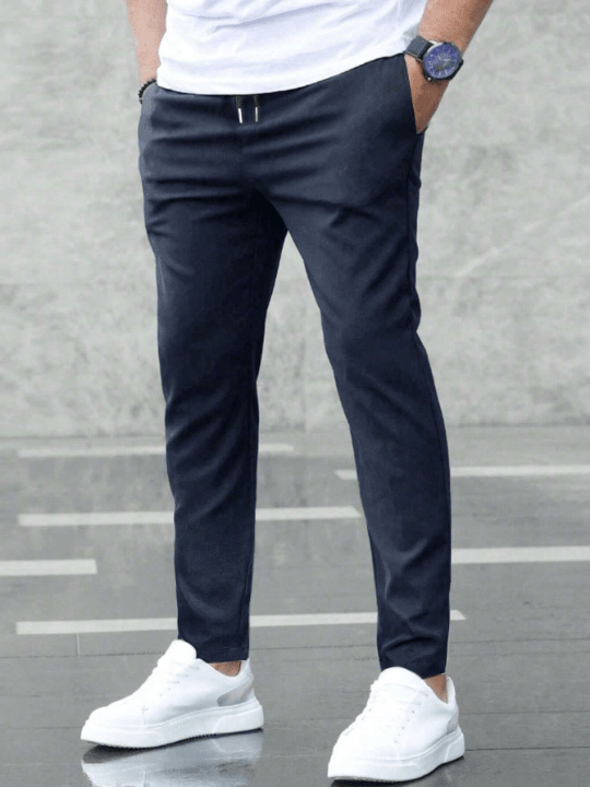 Manfinity Homme Men Drawstring Waist Slant Pocket Pants - Lolli World Marketplace