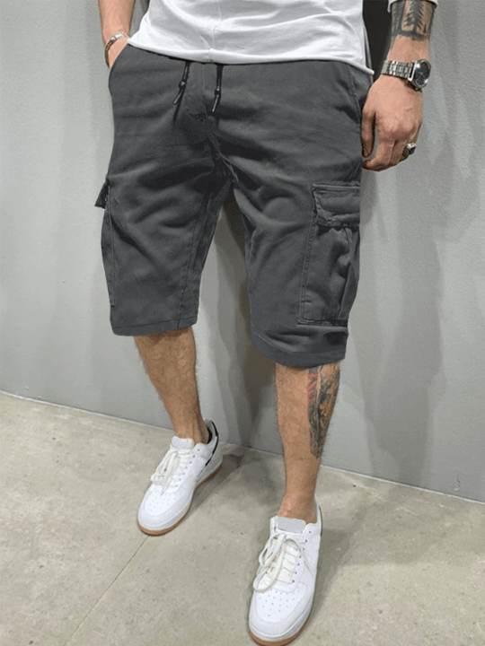 Manfinity Homme Men Flap Pocket Drawstring Oversize Cargo Shorts - Lolli World Marketplace