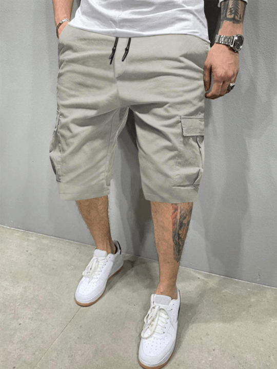 Manfinity Homme Men Flap Pocket Drawstring Oversize Cargo Shorts - Lolli World Marketplace