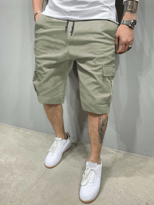 Manfinity Homme Men Flap Pocket Drawstring Oversize Cargo Shorts - Lolli World Marketplace