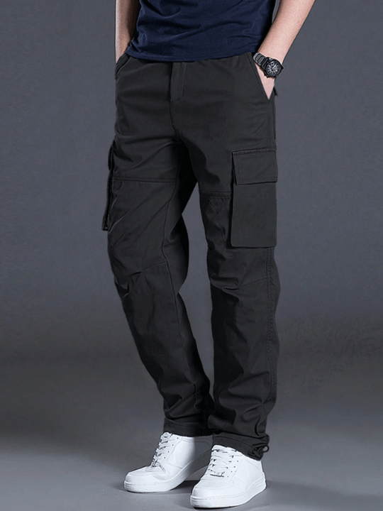 Manfinity Homme Men Flap Pocket Drawstring Waist Cargo Pants - Lolli World Marketplace