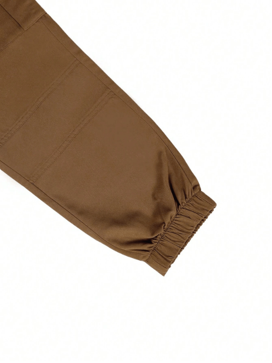 Manfinity Homme Men Flap Pocket Side Drawstring Waist Cargo Pants - Lolli World Marketplace
