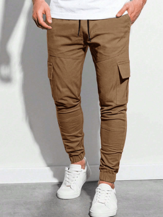 Manfinity Homme Men Flap Pocket Side Drawstring Waist Cargo Pants - Lolli World Marketplace