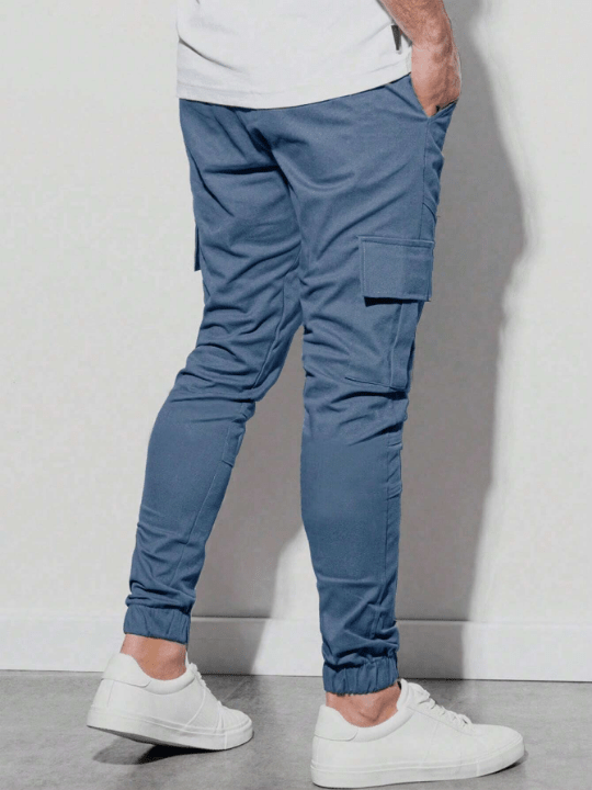 Manfinity Homme Men Flap Pocket Side Drawstring Waist Cargo Pants - Lolli World Marketplace