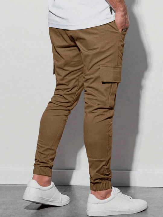 Manfinity Homme Men Flap Pocket Side Drawstring Waist Cargo Pants - Lolli World Marketplace