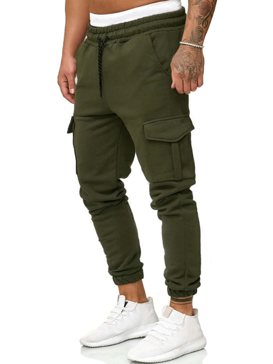 Manfinity Homme Men Flap Pocket Side Drawstring Waist Sweatpants - Lolli World Marketplace