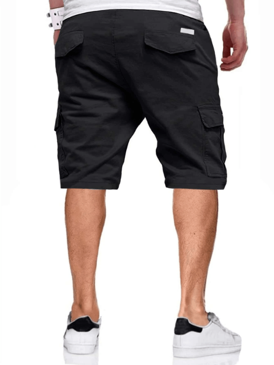 Manfinity Homme Men Flap Pockets Drawstring Cargo Shorts - Lolli World Marketplace
