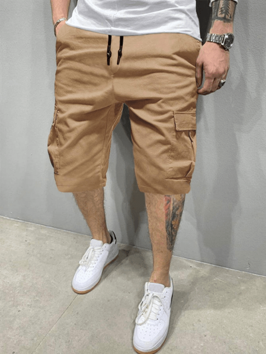 Manfinity Homme Men Flap Pockets Drawstring Cargo Shorts - Lolli World Marketplace