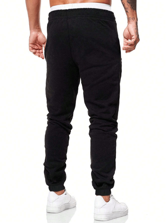 Manfinity Homme Men Letter Patched Drawstring Waist Sweatpants - Lolli World Marketplace