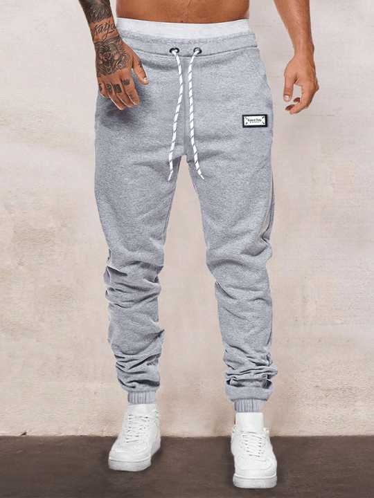 Manfinity Homme Men Letter Patched Drawstring Waist Sweatpants - Lolli World Marketplace