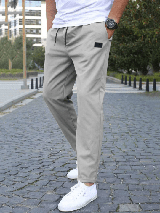 Manfinity Homme Men Patched Detail Drawstring Waist Pants - Lolli World Marketplace