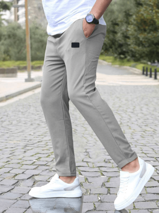 Manfinity Homme Men Patched Detail Drawstring Waist Pants - Lolli World Marketplace