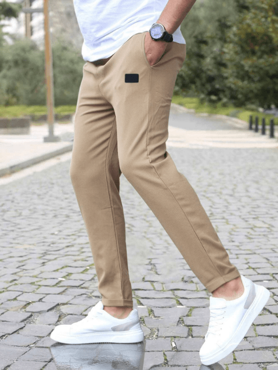 Manfinity Homme Men Patched Detail Drawstring Waist Pants - Lolli World Marketplace