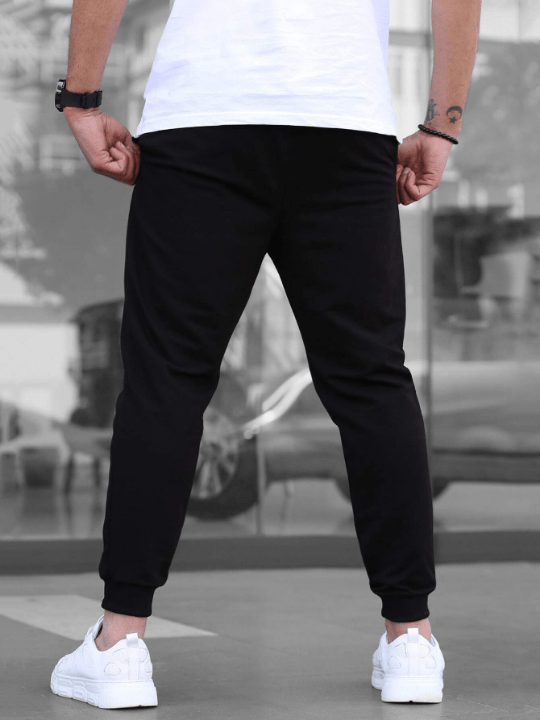 Manfinity Homme Men Patched Detail Drawstring Waist Sweatpants - Lolli World Marketplace