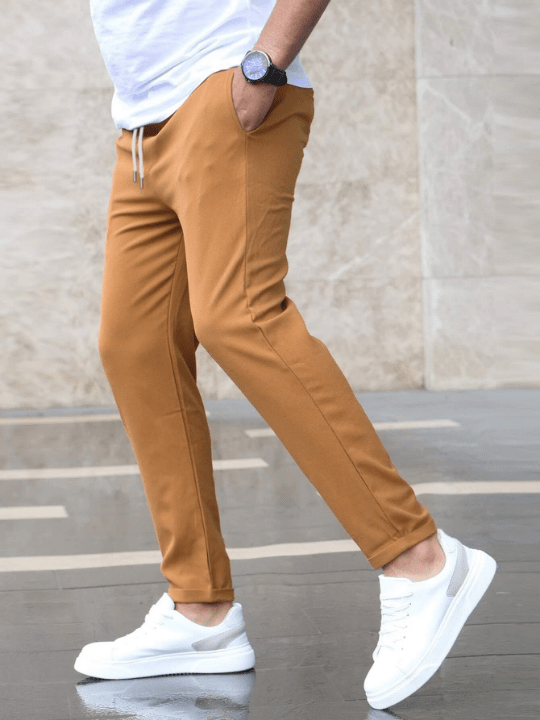 Manfinity Homme Men Slant Pocket Drawstring Waist Pants - Lolli World Marketplace