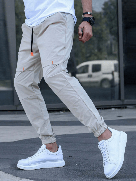 Manfinity Homme Men Slant Pocket Drawstring Waist Pants - Lolli World Marketplace