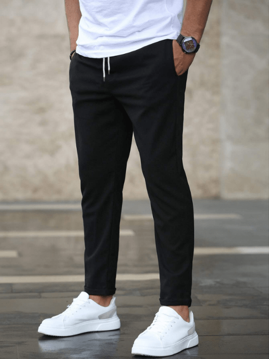 Manfinity Homme Men Slant Pocket Drawstring Waist Pants - Lolli World Marketplace