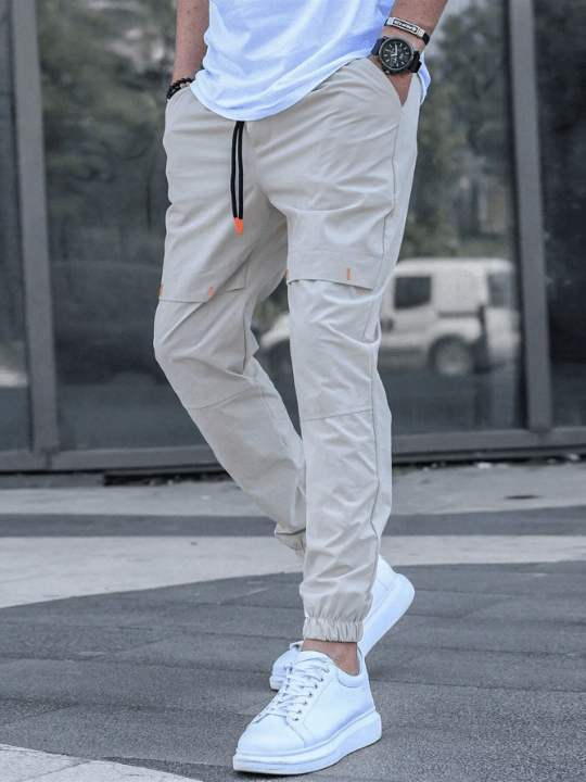 Manfinity Homme Men Slant Pocket Drawstring Waist Pants - Lolli World Marketplace
