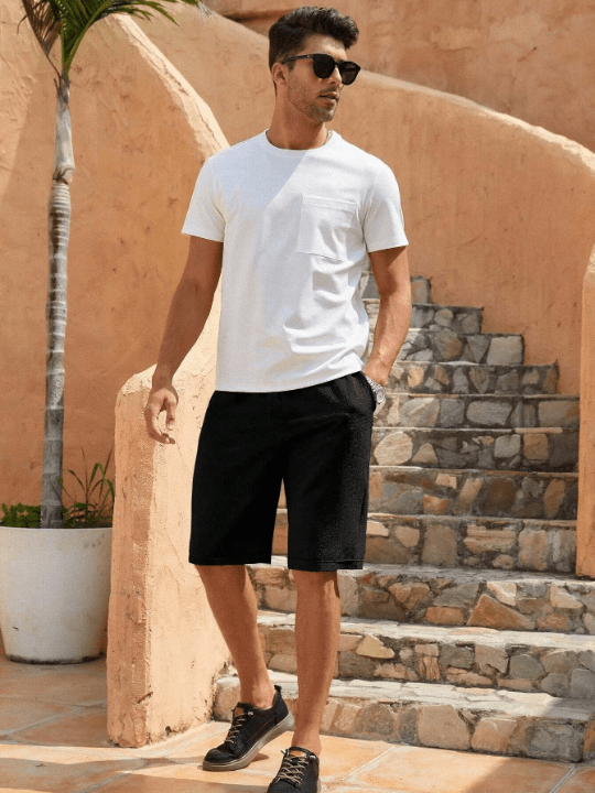 Manfinity Homme Men Slant Pocket Drawstring Waist Shorts - Lolli World Marketplace
