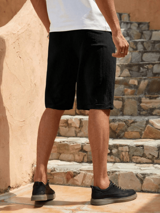 Manfinity Homme Men Slant Pocket Drawstring Waist Shorts - Lolli World Marketplace