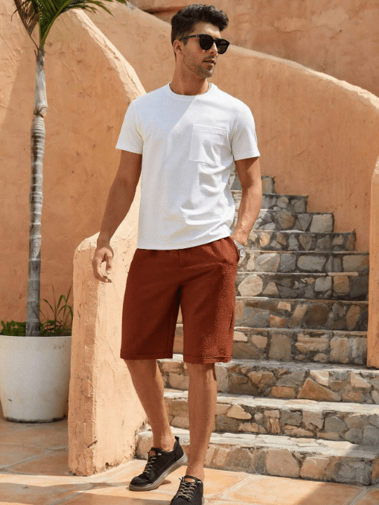 Manfinity Homme Men Slant Pocket Drawstring Waist Shorts - Lolli World Marketplace