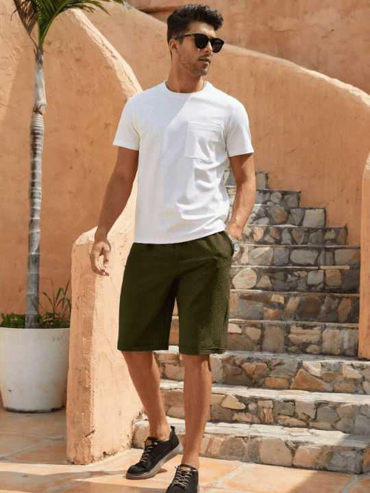 Manfinity Homme Men Slant Pocket Drawstring Waist Shorts - Lolli World Marketplace