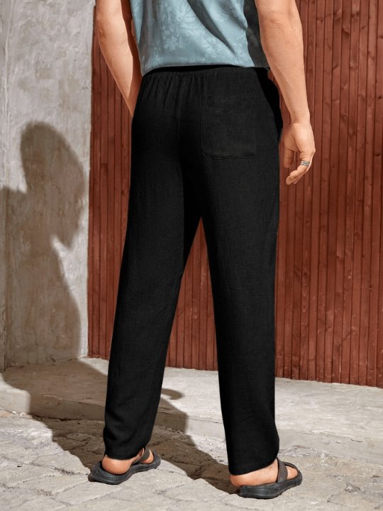 Manfinity Homme Men Solid Drawstring Waist Pants - Lolli World Marketplace