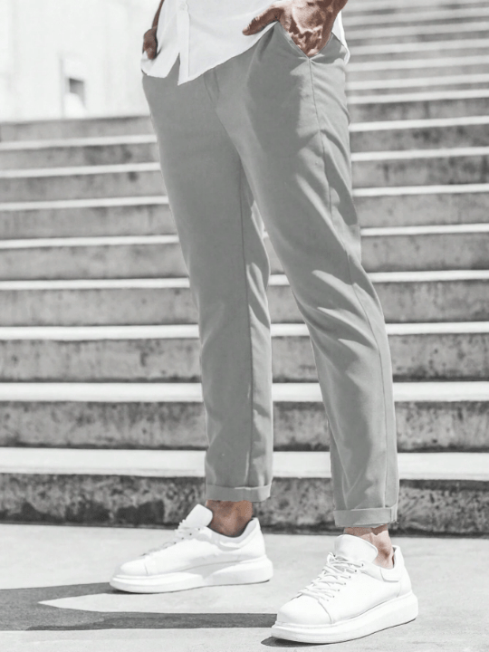 Manfinity Homme Men Solid Drawstring Waist Pants - Lolli World Marketplace