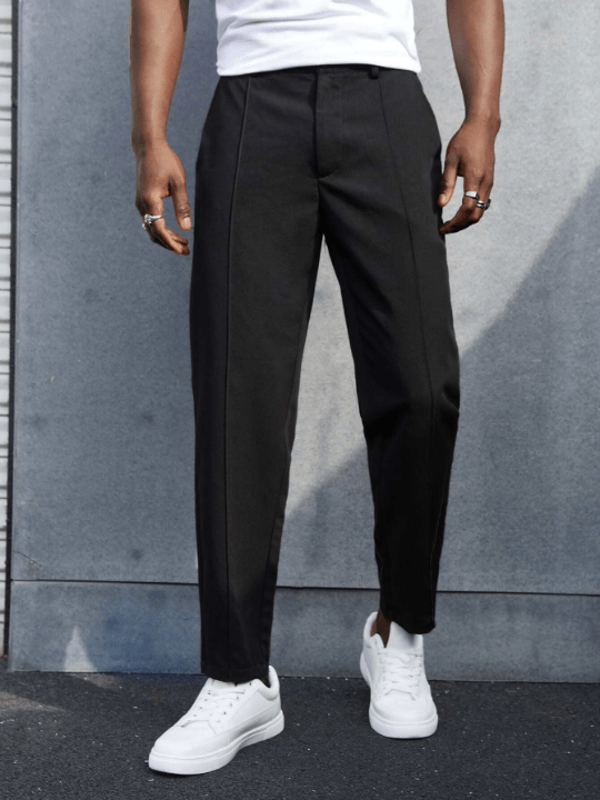 Manfinity Homme Men Solid Seam Detail Pants - Lolli World Marketplace