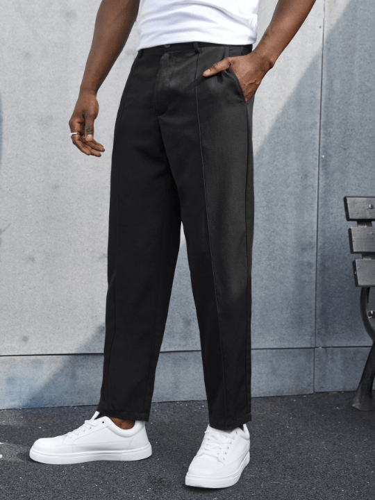 Manfinity Homme Men Solid Seam Detail Pants - Lolli World Marketplace