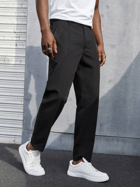 Manfinity Homme Men Solid Seam Detail Pants - Lolli World Marketplace