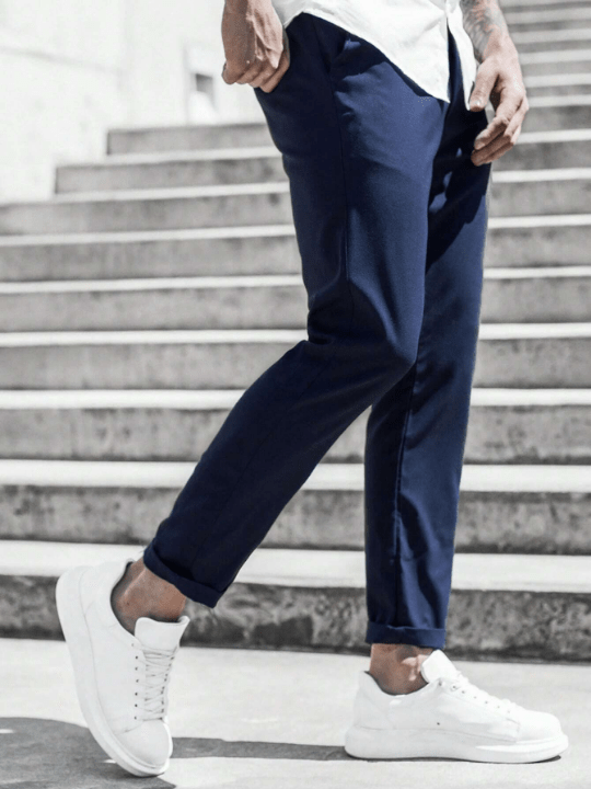 Manfinity Homme Men Solid Tapered Pants - Lolli World Marketplace