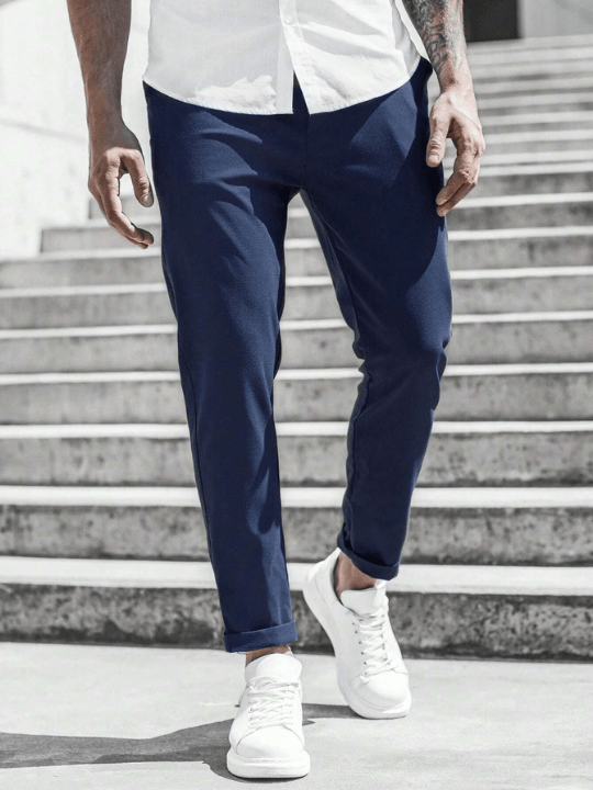 Manfinity Homme Men Solid Tapered Pants - Lolli World Marketplace