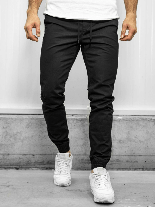 Manfinity Homme Men Solid Tapered Pants - Lolli World Marketplace