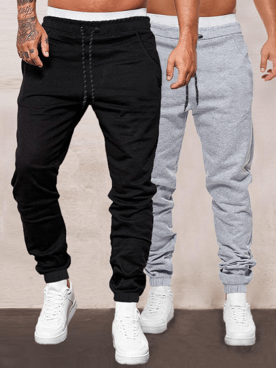 Manfinity Homme Men's 2 - Pack Loose Fit Drawstring Waist Sweatpants - Lolli World Marketplace