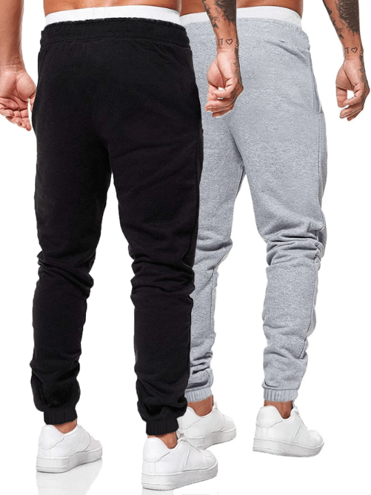 Manfinity Homme Men's 2 - Pack Loose Fit Drawstring Waist Sweatpants - Lolli World Marketplace