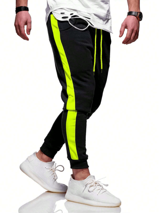 Manfinity Homme Men's Casual Loose Sweatpants With Contrast Color Edge - Lolli World Marketplace