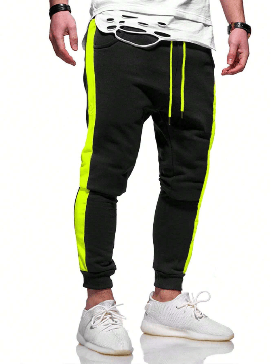 Manfinity Homme Men's Casual Loose Sweatpants With Contrast Color Edge - Lolli World Marketplace