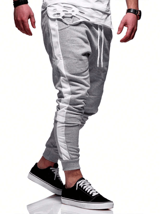 Manfinity Homme Men's Colorblock Casual Loose - Fitting Sweatpants With Adjustable Drawstring Waist - Lolli World Marketplace