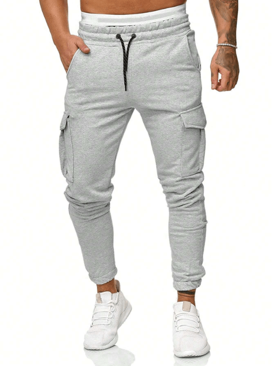 Manfinity Homme Men's Drawstring Waist Cargo Sweatpants - Lolli World Marketplace