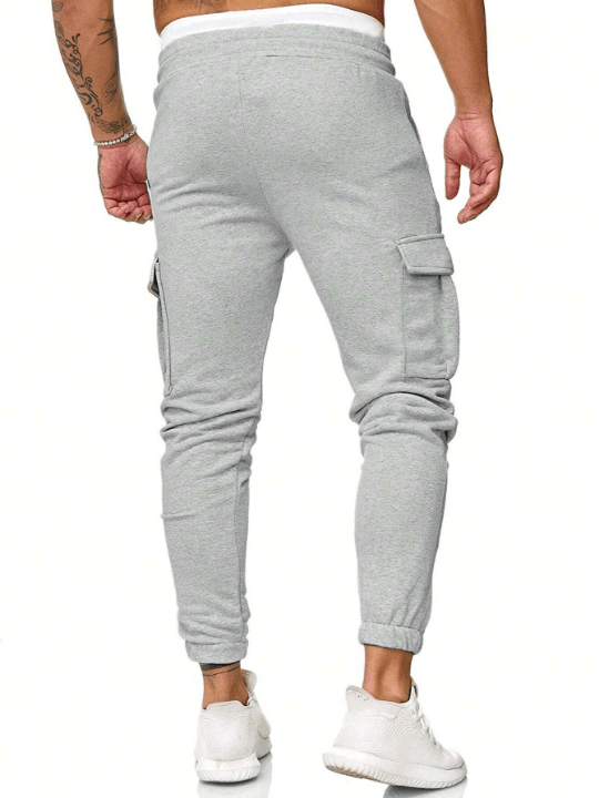 Manfinity Homme Men's Drawstring Waist Cargo Sweatpants - Lolli World Marketplace